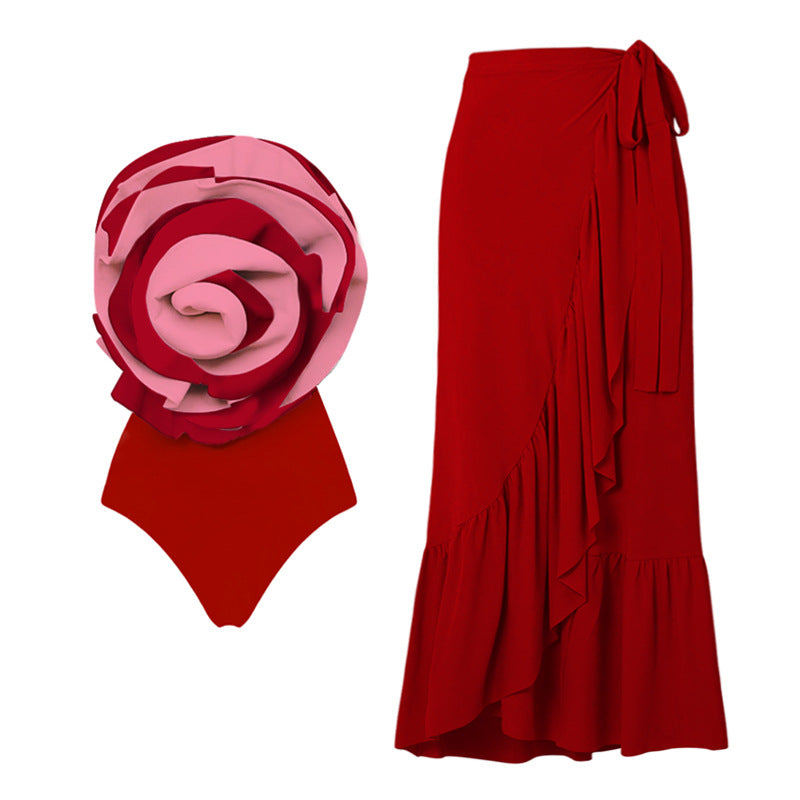 High Quality Handmade Big Floral One Piece Swimsuit Women Beach Vacation Suit Bella Mia